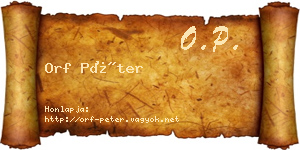 Orf Péter névjegykártya